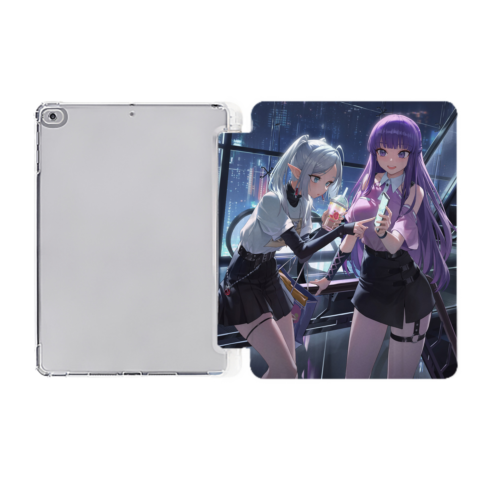 （画像用） 葬送のフリーレン Frieren IPad ケース ペン収納付き 三つ折りスタンド PUレザー×シリコン 対応機種9.5/10.5/10.9インチ